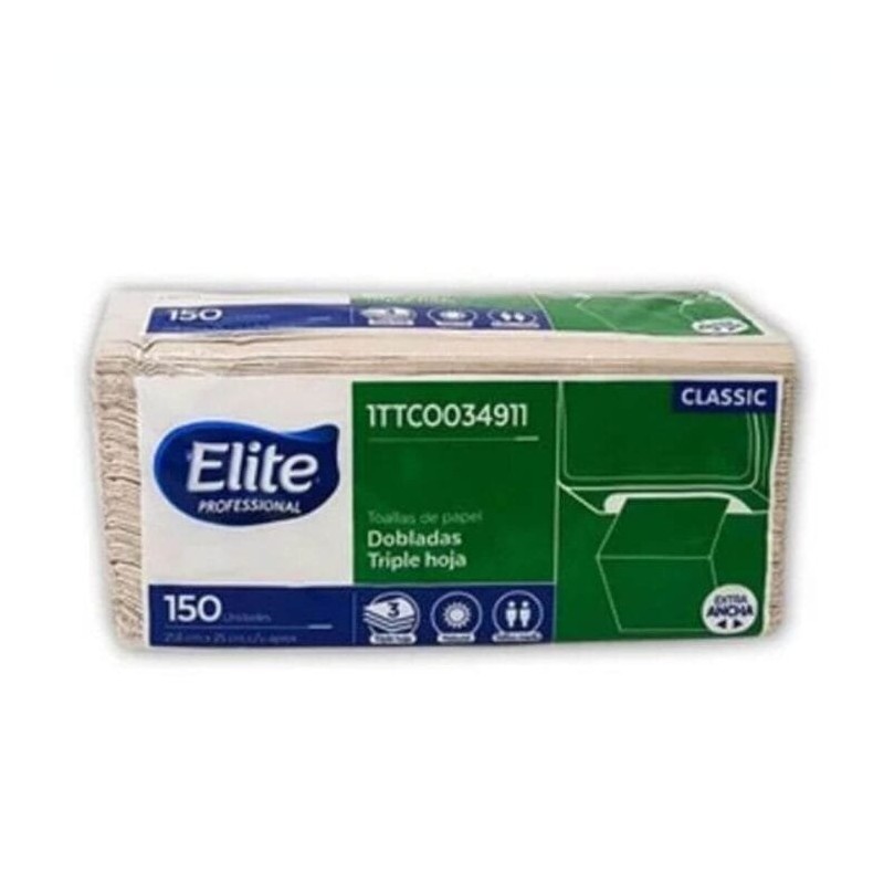 Toalla Elite manos doble hoja x 150