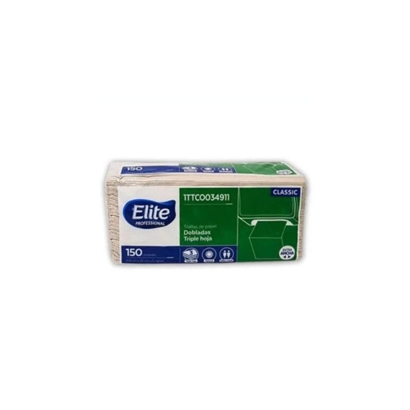 Toalla Elite manos doble hoja x 150