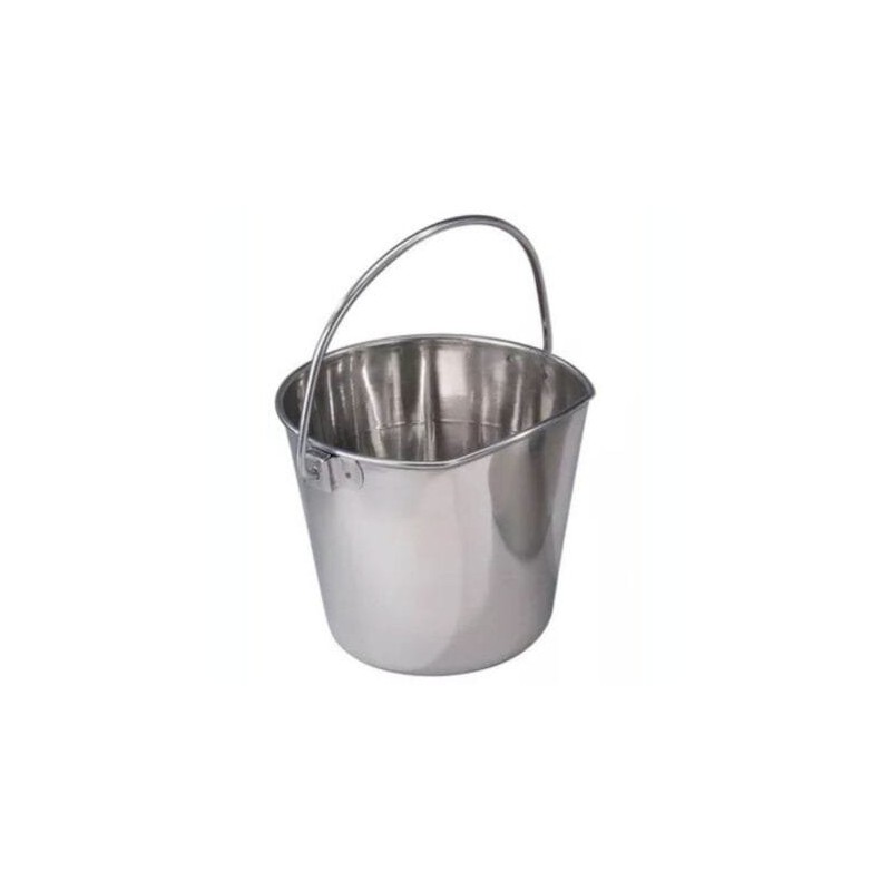 Balde en acero inoxidable con lado plano