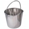 Balde en acero inoxidable con lado plano