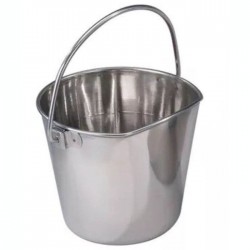 Balde en acero inoxidable con lado plano