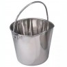 Balde en acero inoxidable con lado plano